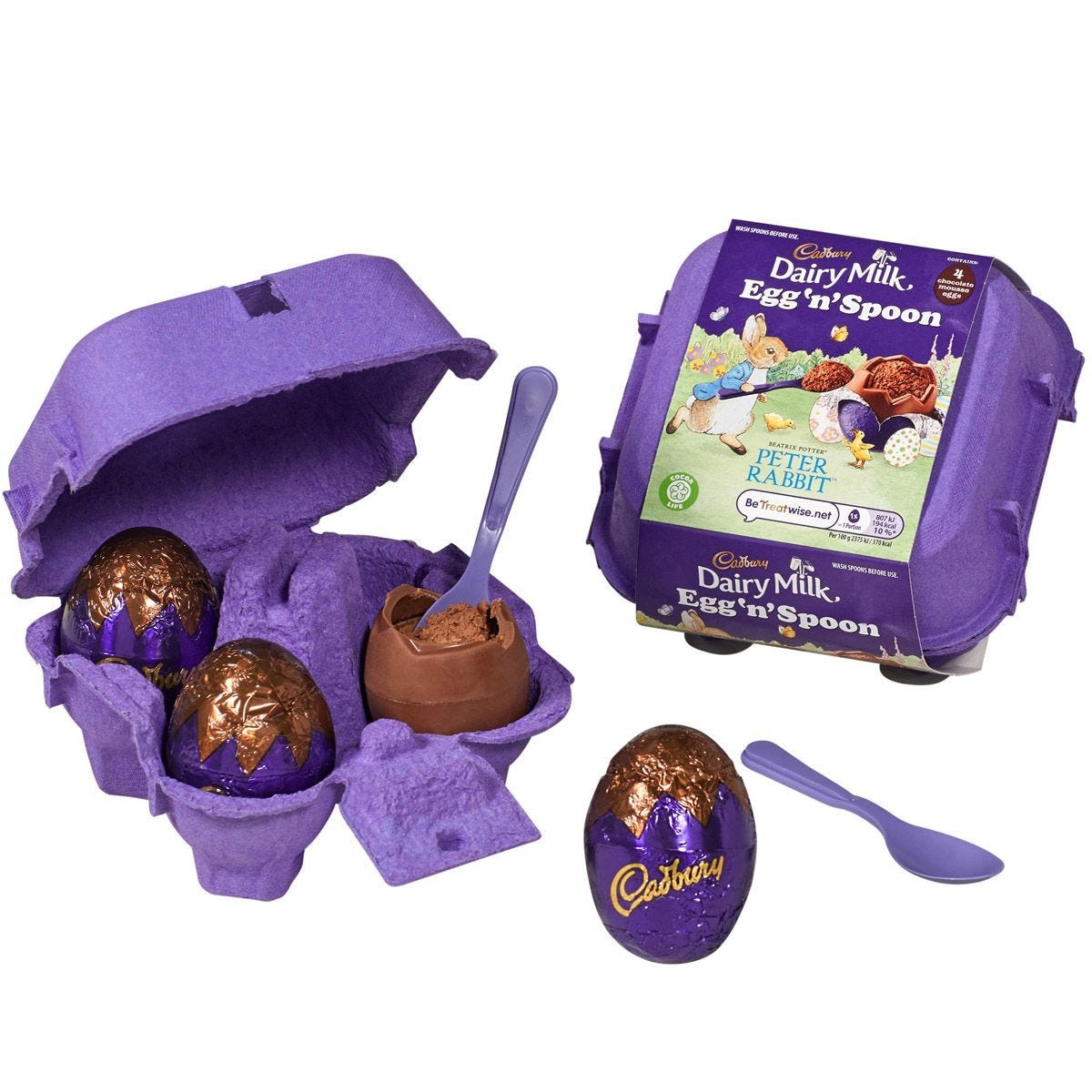 Cadbury Egg 'n' Spoon Chocolate Mousse 4pk 136g