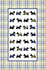 Gold & Blue Scottie Dog Tea Towel - Coming Christmas 2025 BWI Gold & Blue Scottie Dog Tea Towel - Coming Christmas 2025 BWI