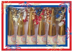 Caspari Fireworks Celebrate! Crackers 6pk