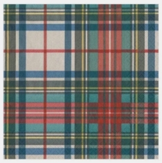 Caspari Dress Stewart Tartan Cocktail Napkins - 3 In Stock