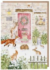 'Christmas Cottage' Woodland Animal Advent Calendar Card