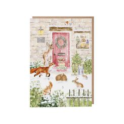 'Christmas Cottage' Woodland Animal Advent Calendar Card