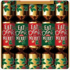 Pudding Lane Eat, Drink and be Merry Crackers 10ct Pudding Lane Eat, Drink and be Merry Crackers 10ct