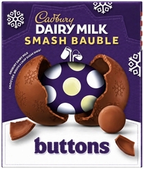 Dairy Milk Smash Bauble Buttons 90g - Coming Christmas 2026 BD