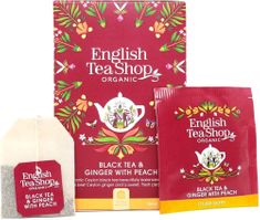 English Tea Shop Organic Black Tea & Ginger with Peach Case of 6 Boxes