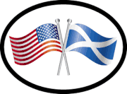 Scotland and USA Flag Oval Sticker 