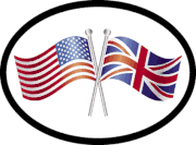Union Jack and USA Flag Oval Sticker