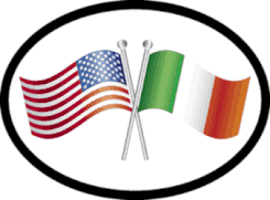 Ireland and USA Flag Oval Sticker 