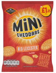 Jacobs Mini Cheddars Red Leicester Bag 90g Jacobs Mini Cheddars Red Leicester Bag 90g