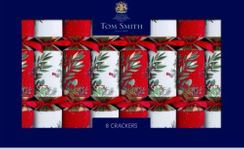 Tom Smith Red & White with Mistletoe Branch Deluxe Cracker 8pk - Coming Christmas 2026 BD