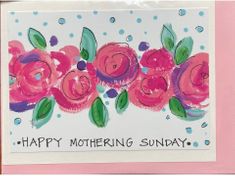 Happy Mothering Sunday Card with Rose Garland
