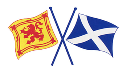Lion Rampant & Saltire Cross Flags Sticker