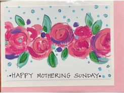 Happy Mothering Sunday Card with Rose Garland