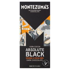 Montezuma's Absolute Black Orange & Cocoa Nibs Dark Chocolate -Vegan - 90g - Out of  Stock