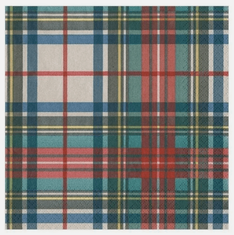 Caspari Dress Stewart Tartan Cocktail Napkins