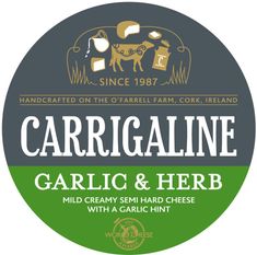 Carrigaline Garlic and Herb Irish Farmhouse Mini Wheel 200g - Coming St. Patrick's Day