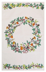 Christmas Robins Tea Towel