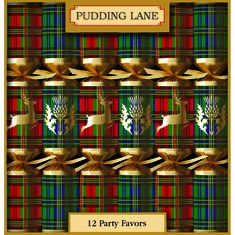 Pudding Lane Green and Red Tartan Crackers 12ct- Coming Christmas 2026 bwi