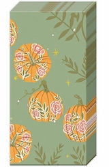 Sniffs Pumpkins with Roses Green Fall Hankie - Coming Soon