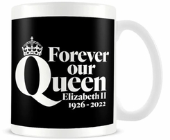 QEII Black Forever Our Queen Ceramic Mug