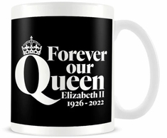 QEII Black Forever Our Queen Ceramic Mug