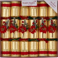 Robin Reed Pointsettia Crackers 6ct - Coming Christmas 2026