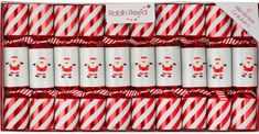 Robin Reed Candy Cane Santa Crackers 10ct - Coming Christmas 2026