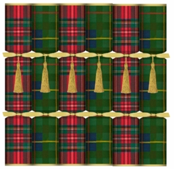 Caspari Tartan Christmas Cracker 6ct - Coming Christmas 2026