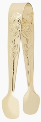 Gold Sugar Tongs with Rose Design