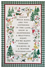 Winter Walkies Tea Towel