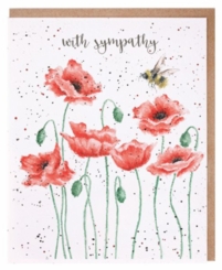 'Poppies and Bee' Card