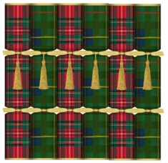 Caspari Tartan Christmas Cracker 6ct - Coming Christmas 2026