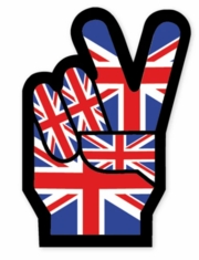 Union Jack Victory Sign Sticker Union Jack Victory Sign Sticker