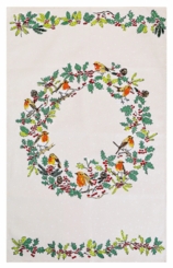 Christmas Robins Tea Towel