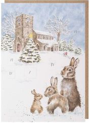 'Silent Night' Rabbit Advent Calendar Card