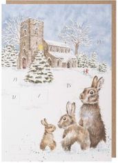 'Silent Night' Rabbit Advent Calendar Card