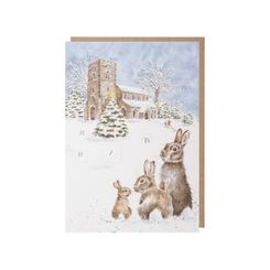 'Silent Night' Rabbit Advent Calendar Card