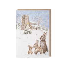 'Silent Night' Rabbit Advent Calendar Card