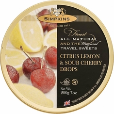 Simpkins Citrus Lemon & Sour Cherry Drops 200g - 3 In Stock