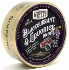 Simpkins Nipits Blackcurrant Liquorice Drops 175g