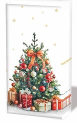 Sniffs Decorated Christmas Tree Hankie