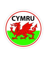 Cymru Dragon Round Sticker Cymru Dragon Round Sticker