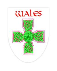 Wales White Celtic Cross Shield Sticker