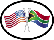 South Africa and USA Flag Oval Sticker