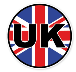 Union Jack Flag UK Round Sticker - low stock