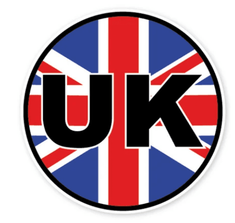 Union Jack Flag UK Round Sticker - low stock