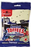 Walkers Assorted Toffees & Chocolate Eclairs 150g