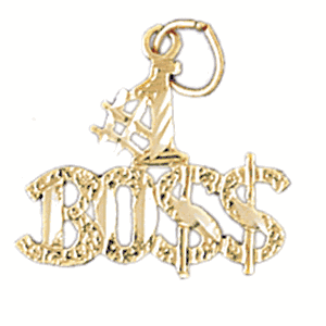 14K Gold #1 Boss Saying Charm-Daz-10730