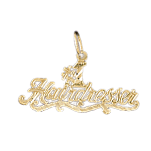 14K Gold #1 Hairdresser Saying Charm-Daz-10743