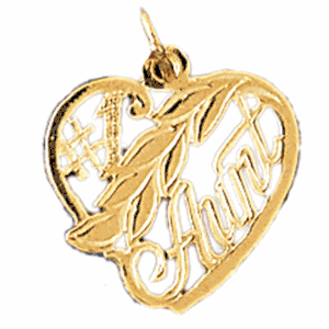 14K Gold #1 Aunt Saying Charm-Daz-9986